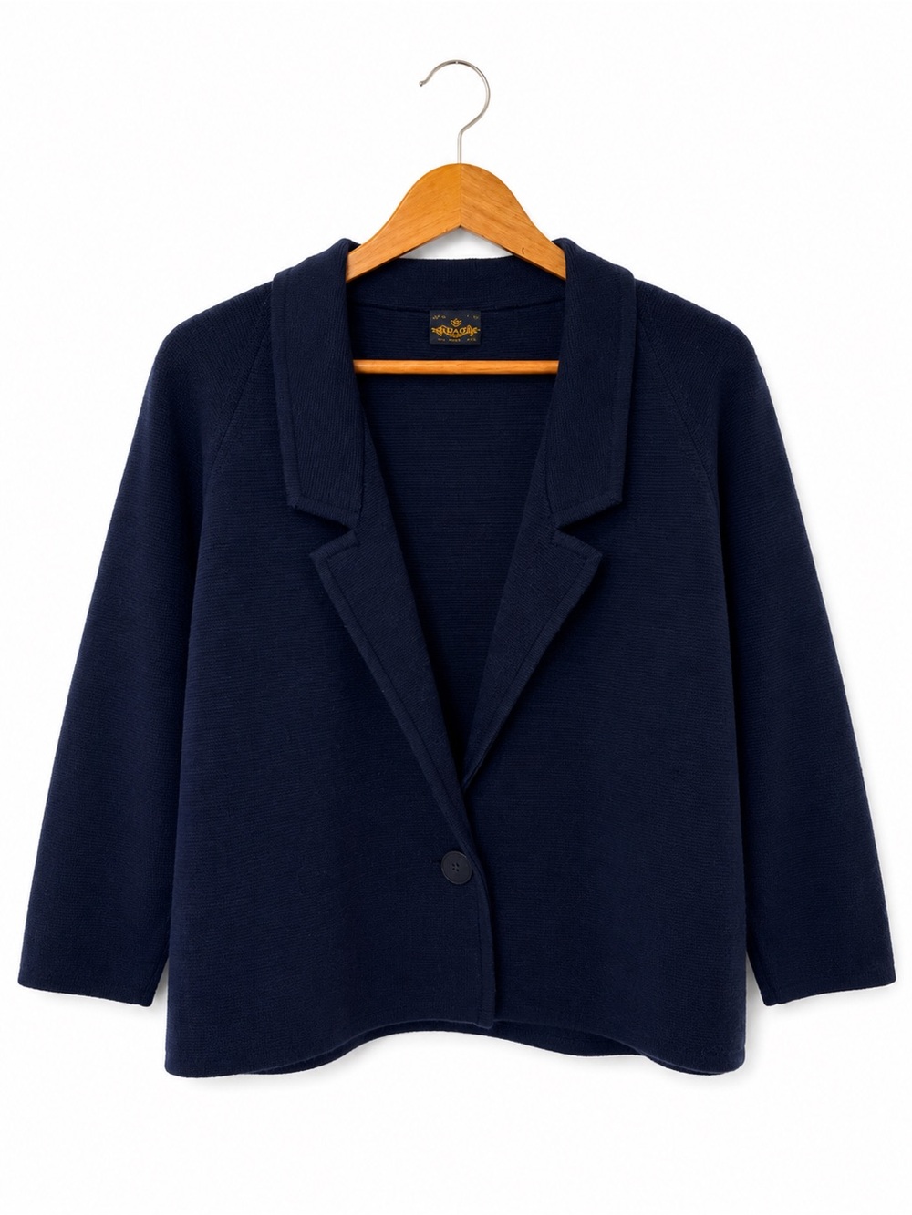 MIRSA Vintage Navy Single-Button Knit Blazer